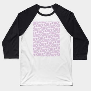 Minimalistic Saturnal Glitch Pattern, aka Invasion of Flatland lilac Version Baseball T-Shirt